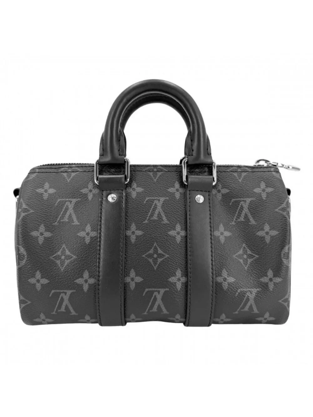 Louis Vuitton 2-Way Monogram Eclipse Keepall Bandouliere 25 Shoulder Bag Black